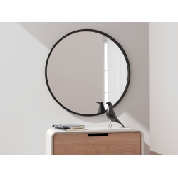 CURONIAN Round Metal Mirror 37" In Black