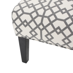 GDF STUDIO Kassi Geometric Patterned Fabric Accent Chair In Grey