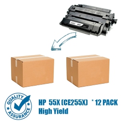 PRINTER PRO Compatible Replacement for 12 Pack HP 55X (Ce255X)/hp 55X/hpce255 Toner Cartridge for HP Printer Laserjet Enterprise 525 P3015 M521