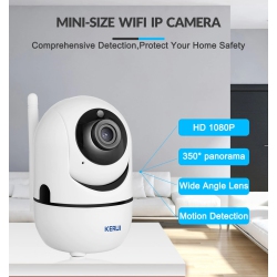 KERUI Mini Size Wifi Ip Camera HD1080P Tuya App Indoor Camera Home Security Wifi Surveillance Night Vision Motion Alarm System