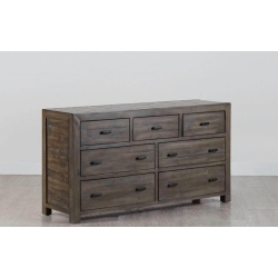 RUSTIC CLASSICS Whistler Reclaimed Wood 7 Drawer Dresser In In Grey