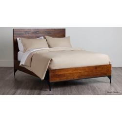 RUSTIC CLASSICS Blackcomb Reclaimed Wood And Metal Platform Bed In Coffee Bean (King)