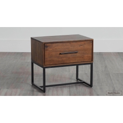 RUSTIC CLASSICS Blackcomb Reclaimed Wood And Metal 1 Drawer Nightstand In Coffee Bean