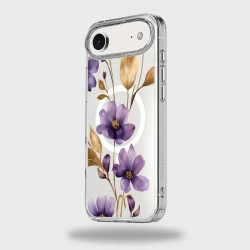 CASECO Iphone Air Wildflower Clear Case With Magsafe In Purple