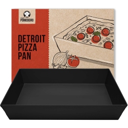 CHEF POMODORO Detroit Style Pizza Pan, 14 X 10-Inch, Non-Stick Aluminum, Pre-Seasoned Bakeware Kitchenware