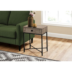 Monarch Contemporary Rectangular End Table - Grey/Black Metal
