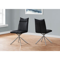 Monarch Contemporary Faux Leather Dining Chair - Set of 2 - Taupe