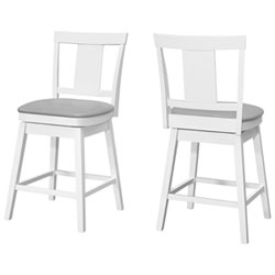Monarch Traditional Counter Height Swivel Barstool - Set of 2 - White