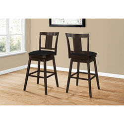 Monarch Traditional Bar Height Swivel Barstool - Set of 2 - Espresso