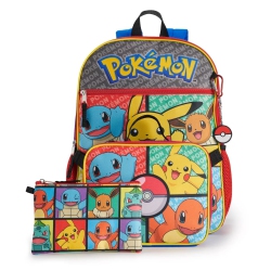 BIOWORLD Pokemon Pikachu Characters 5 Piece Kids 16" Backpack Set