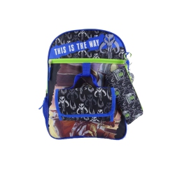BIOWORLD Star Wars The Mandalorian Grogu 5 Piece 16" Backpack Set
