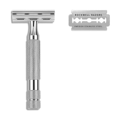 ROCKWELL RAZORS 2C Double Edge Razor - Chrome In White