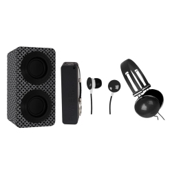 NAXA ELECTRONICS Naxa Nas3061A Portable Bluetooth Stereo Speaker Entertainment Pack With Headphones, Earphones And Battery Pack