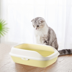 LIVINGBASICS Strong Material Cat Toilet Open Cat Litter Box Cat Litter Tray Matcha