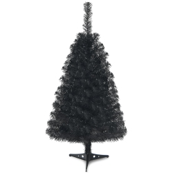 COSTWAY 3Ft Unlit Artificial Christmas Halloween Mini Tree W/plastic Stand In Black