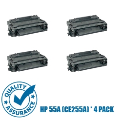 PRINTER PRO Compatible Replacement for 4 Pack HP 55A (Ce255A)/hp55A/ce255A/55A Toner Cartridge for HP Printer Laserjet Enterprise Mfp M525 P3015