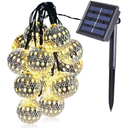 ISTAR Solar Outdoor Led Solar Lights for Garden Decoration 20 Led Solar Garland String Art Fairy Light In Silver