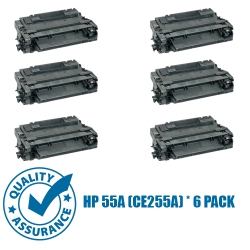 PRINTER PRO Compatible Replacement for 6 Pack HP 55A (Ce255A)/hp55A/ce255A/55A Toner Cartridge for HP Printer Laserjet Enterprise Mfp M525 P3015