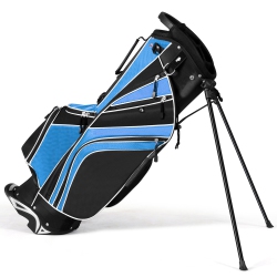 GYMAX Golf Stand Bag 6 Way Divider Golf Carry Bag W/ Straps & 7 Storage Pockets