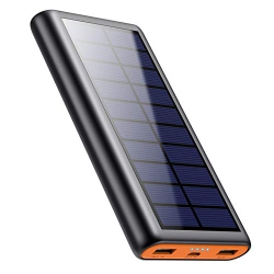XOOPARC Solar Charger, 26800Mah Solar Battery Power Bank Portable Panel Charger With Leds And 2 USB Output Ports External Battery Pack