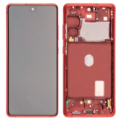 ESOURCE PARTS Replacement Lcd Display Touch Screen Digitizer Assembly With Frame for Samsung Galaxy S20 Fe 5G - Cloud In Red