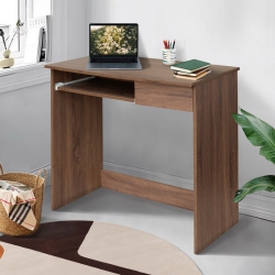 HOMY CASA Small Computer Desk Organizers Writing Standing Desk With Drawer Office Table With Drawer for Home Office Laptop Desk Collection, Walnut