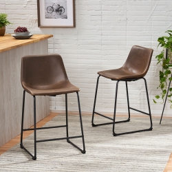 GDF STUDIO Cedric Vintage Counter Stool In Brown