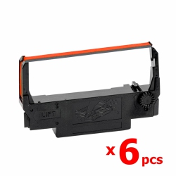 ADD CANADA Printer Ribbon for Epson Erc30/34/38 (6PCs Pack) In Black/red
