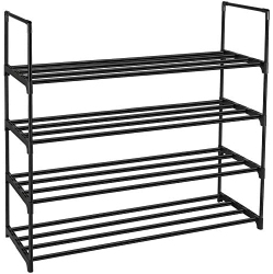 STANZ (Tm) 4-Tier Shoe Rack, Shoe Tower Shelf Entryway Cabinet Storage Organizer In Black