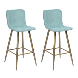 HOMY CASA Modren 29 Inch Bar Stools Set Of 2, Stools for Kitchen Bar Bar Stools With Back, Metal Frame Fabric Upholstered, Kitchen Stools for Island