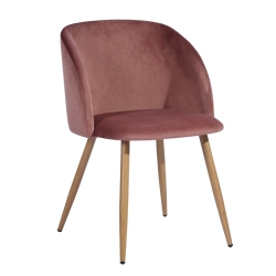 FURNITURER Set Of 2 Dining Chairs Soft Velvet Upholstered Arm Chair Side Chair for Dining Room Living Room (Rose)