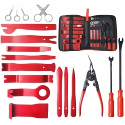 19PCs Trim Removal Tool Kit Trimmer Car Puller Door Pry Clip Plier Remover Set
