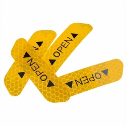 4PCS Auto Car Door Open Sticker Reflective Tape Safety Warning Decal Accessories