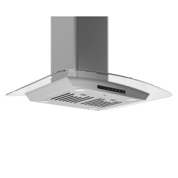 ANCONA Noturna Ig 30" Island Glass Canopy Range Hood With Night Light Feature In Stainless Steel