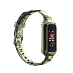 STRAPSCO Transparent Tpu Rubber Watch Strap With Silver Buckle for Fitbit Luxe - In Green