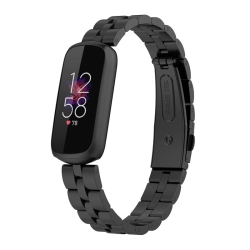 STRAPSCO Stainless Steel Metal Watch Band Strap for Fitbit Luxe - In Black