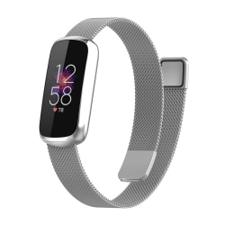 STRAPSCO Stainless Steel Mesh Watch Band for Fitbit Luxe - In Silver