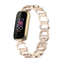 STRAPSCO Metal Alloy Link Jewelry Watch Bracelet Band for Fitbit Luxe - Retro In Gold