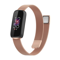 STRAPSCO Stainless Steel Mesh Watch Band for Fitbit Luxe - Rose In Gold