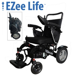EZEE LIFE Ezee Fold 6G Electric Wheelchair - Aluminum Frame - 12” Rear Wheels (Ch4095)