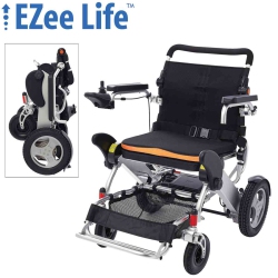 EZEE LIFE Ezee Fold 3G Electric Wheelchair - 12" Rear Wheels (Ch4085) In Platinum