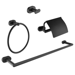 ANCONA Aria 4-Piece Bathroom Accessory Set In Matte In Black