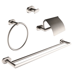 ANCONA Aria 4-Piece Bathroom Accessory Set In Brushed Nickel