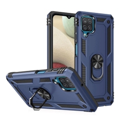 CSMART 【】 Anti-Drop Hybrid Magnetic Hard Armor Case With Ring Holder for Samsung Galaxy A12 / M12 / F12 In Navy