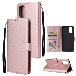 CSMART [Cs] Samsung Galaxy A72 4G 5G Case, Magnetic Leather Folio Wallet Flip Case Cover With Card Slot, Rose In Gold