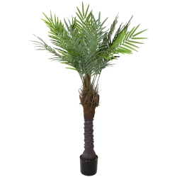 NORTHLIGHT 47" Potted And Brown Phoenix Palm Artificial Tree In Green