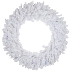 NORTHLIGHT Pre-Lit Pine Battery Operated Christmas Wreath - 36" - Multicolor Led Lights In White
