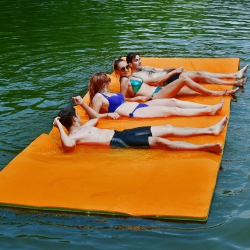 GYMAX 12' X 6' Floating Water Pad Mat 3-Layer Foam Floating Island for Pool Lake