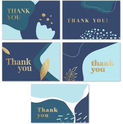 RILEYS & CO. Rileys Thank You Cards With Matching Envelopes | 50-Count Foil (Navy Blue) In Gold