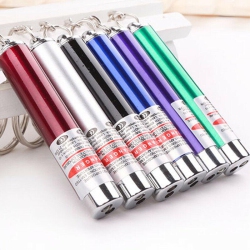 SAGM 2 In1 Mini Laser Pointer Pen for Pet Led Light Child Keychain Pet Cat Toy In Red